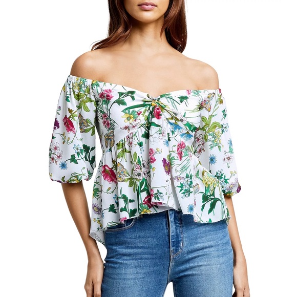 L'AGENCE
Elena Silk Off-the-Shoulder Blouse - Picture 1 of 8